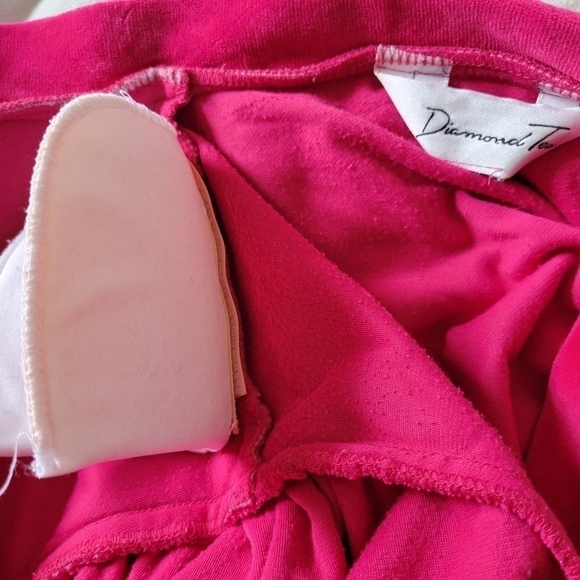 Vintage 80s Diamond Tea Velour Velvet Pink Robe - Picture 8 of 10